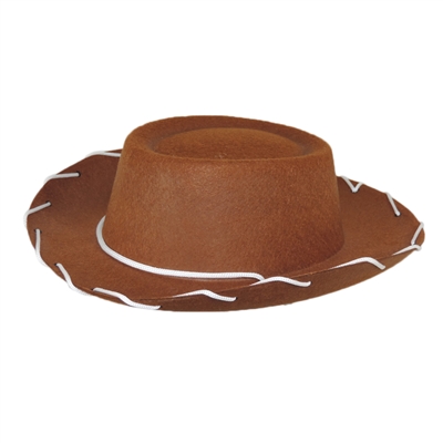 Children's Western Woody Style Kids Cowboy Ranch Hat Brown