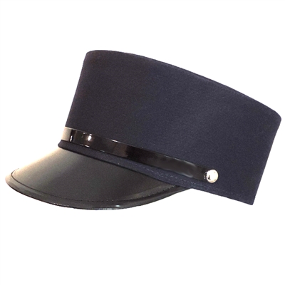 Navy Blue Engineer Train Conductor Hat Cap With Black Vinyl Brim
