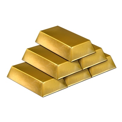 6 Pack Plastic Stackable Gold Bar
