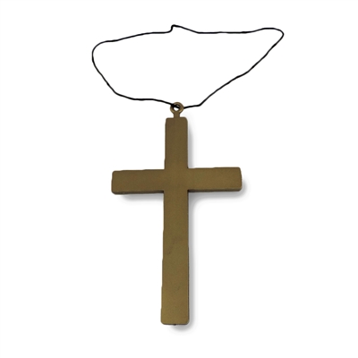 Giant Gold Plastic Monk Priest Cross Crucifix