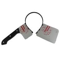Bloody Cleaver Through The Head Headband Costume Accessory