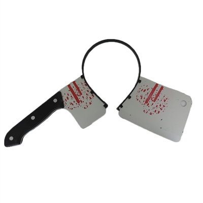 Bloody Cleaver Through The Head Headband Costume Accessory
