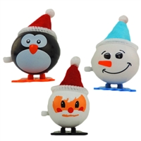 3 Pack Wind Up Jumping Christmas Set Santa Snowman & Penguin