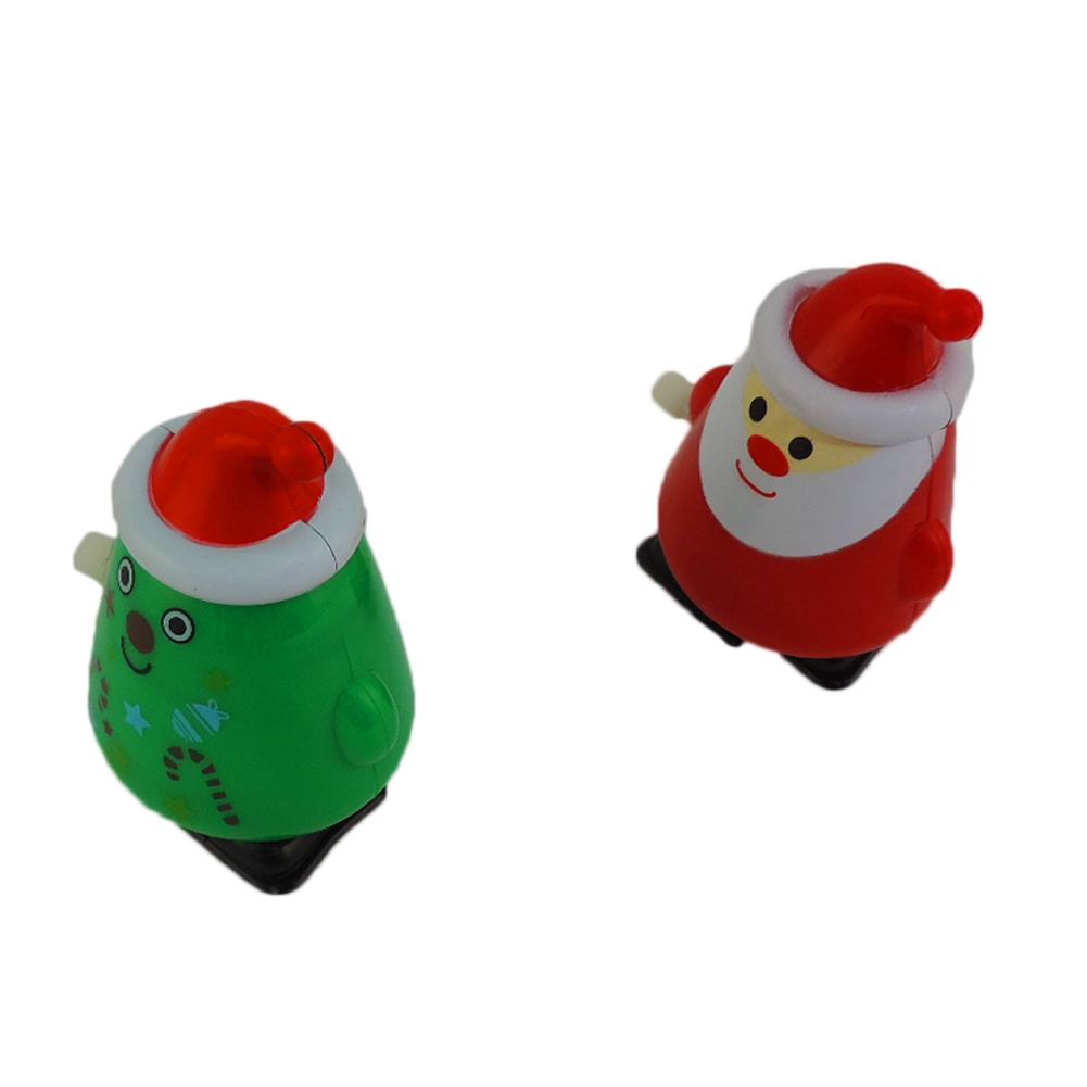2 Pack Christmas Tree & Santa Wind Up Walking Novelty Gift Stocking Stuffer