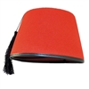 Red Fez With Black Tassel