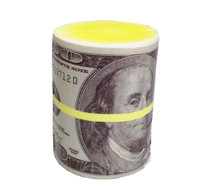 Stress Money Wad Relief Squeezable Foam Roll of $100 Dollar Bill