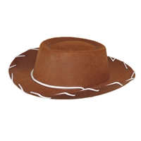 Children's Western Woody Style Kids Cowboy Ranch Hat Brown