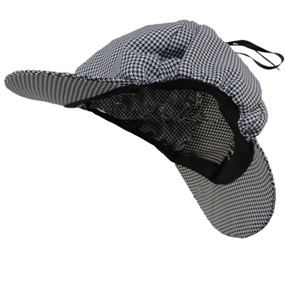 Sherlock Holmes Houndstooth Detective Deerstalker Costume Hat Black & White