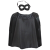 Childrens Super Hero Villain Mask & Cape Black
