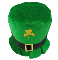 Adult Plush Leprechaun Green St. Patrick's Day Top Hat w/ Buckle Accent