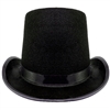 Black Permafelt Top Hat Formal Wear w/ Ribbon Accents