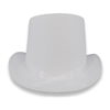 White Permafelt Top Hat With Ribbon Accents