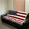 Super Soft Plush Fleece with Sherpa Lining US Flag Throw Blanket 50''x60''