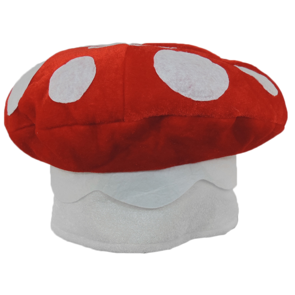 Red /& White Spotted Mushroom Plush Novelty Hat