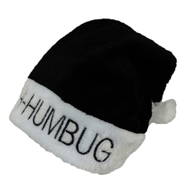 Bah Humbug! Santa Claus Christmas Hat Black
