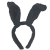 Black Plush Easter Bunny Ears Headband