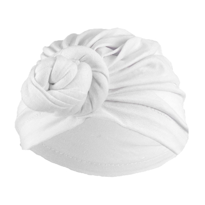 Vintage Look TURBAN Pleated Gypsy Costume Accessory WHITE