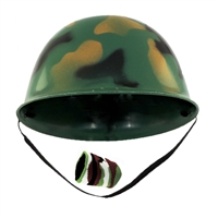 Childs Green Army Soldier Combat Costume Helmet With One Camo Wristband Set