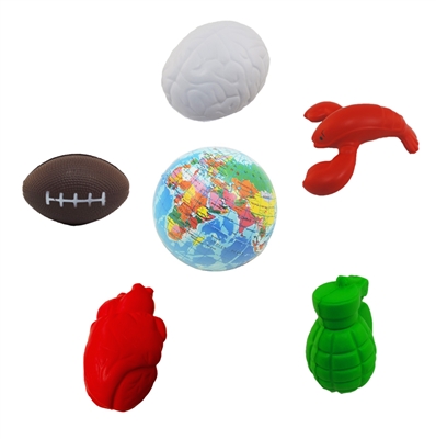 Stress Relief Squeezable Foam Random Shapes Package of Six (6)