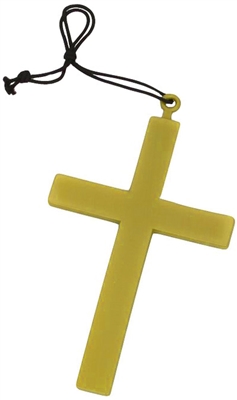 Plastic Religious Gold Cross Costume Necklace
